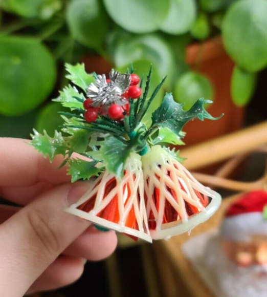 Vintage 10 Christmas Tree Decorations Santa, Plastic Bells,Teddys,Paper Lantern - Picture 8 of 16